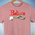 Believe Aromantic Pride Jingle Bell Premium Unisex T-Shirt - Mauve Heather